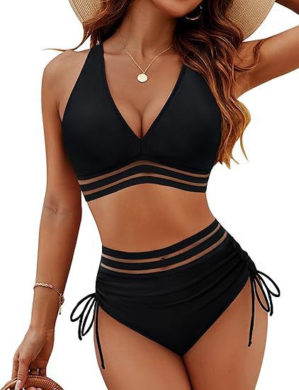 Maillot de bain 2 Pièces — Bikini Ischia — Taille Haute Multicolore ✨