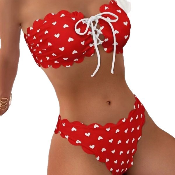 Maillot de bain 2 Pièces — Bikini Amour Print — Motif Cœurs ❤️