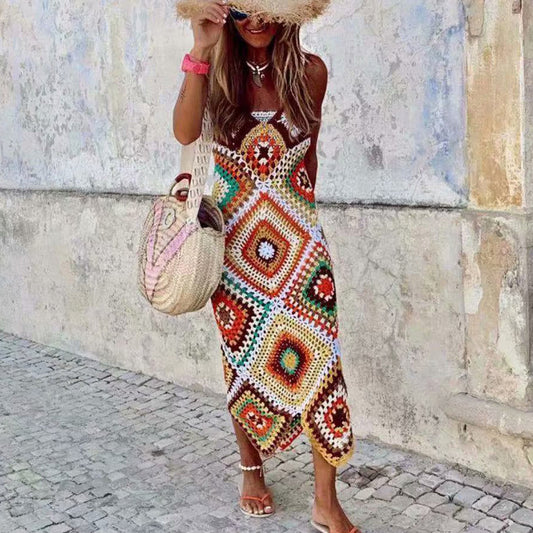 Robe Crochet Artisan — Cover-Up Tricoté Main 🌸