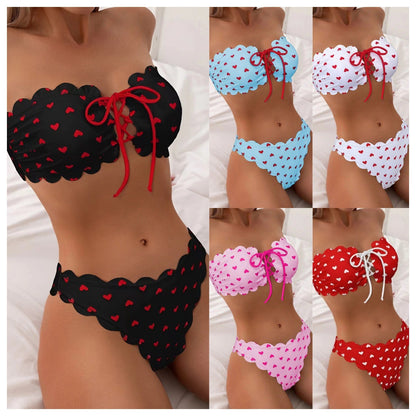 Maillot de bain 2 Pièces — Bikini Amour Print — Motif Cœurs ❤️