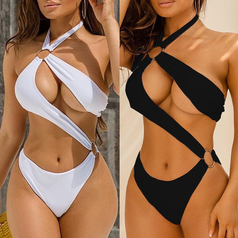 Maillot de bain 1 Pièce Chrome Ring — Anneaux Métalliques 🦩