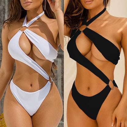 Maillot de bain 1 Pièce Chrome Ring — Anneaux Métalliques 🦩