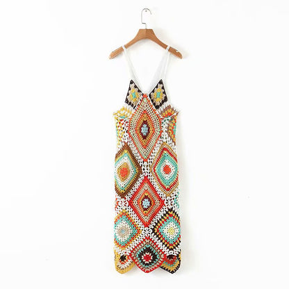 Robe Crochet Artisan — Cover-Up Tricoté Main 🌸