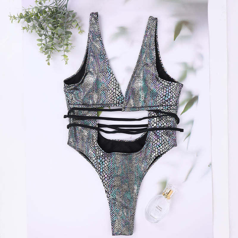 Maillot de bain 1 Pièce Obsidian — Lanières Croisées ✨