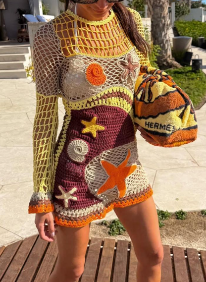 Mini Robe Crochet — Cover-Up Ajouré Sexy 🪡