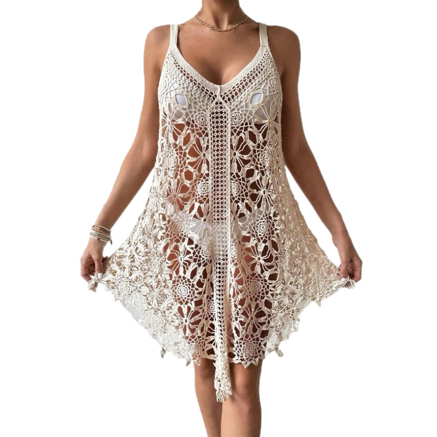 Robe Blanche Minimaliste — Cover-Up Crochet Fluide 🪡