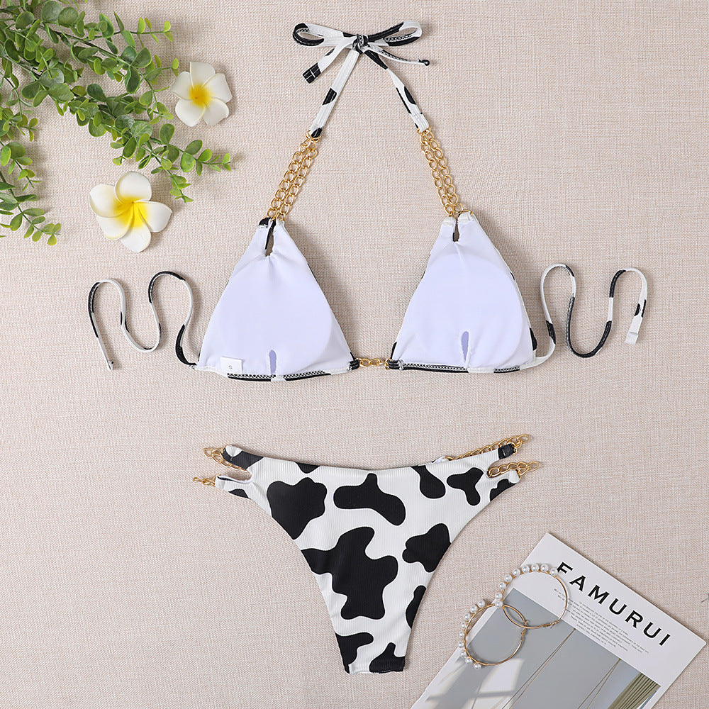 Maillot de bain 2 Pièces Bikini Wild Chain — Imprimé Vache 🐄