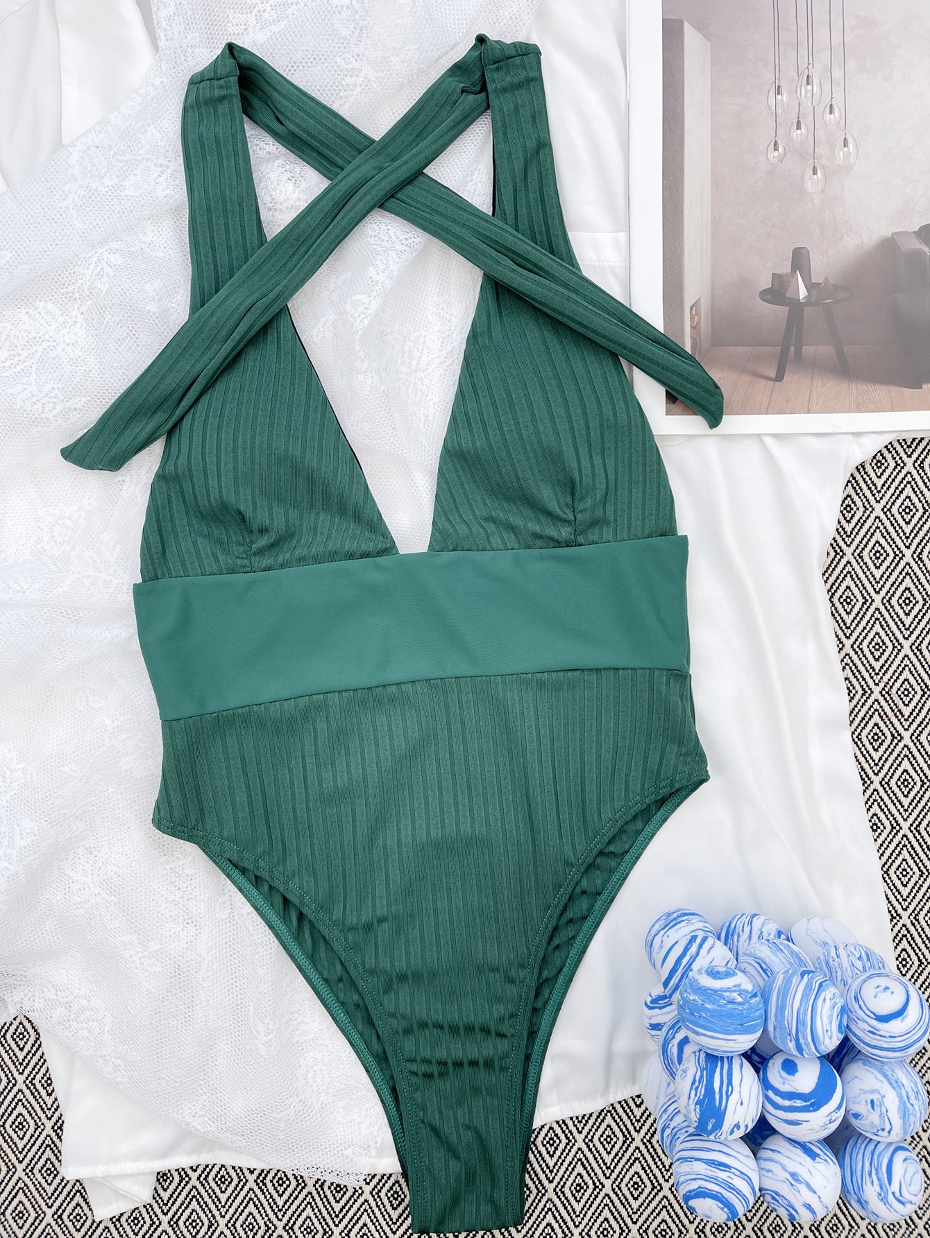 Maillot de bain 1 pièce — Jungle Queen — Vert Uni 🌿