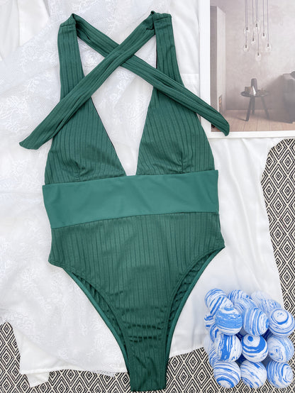 Maillot de bain 1 pièce — Jungle Queen — Vert Uni 🌿