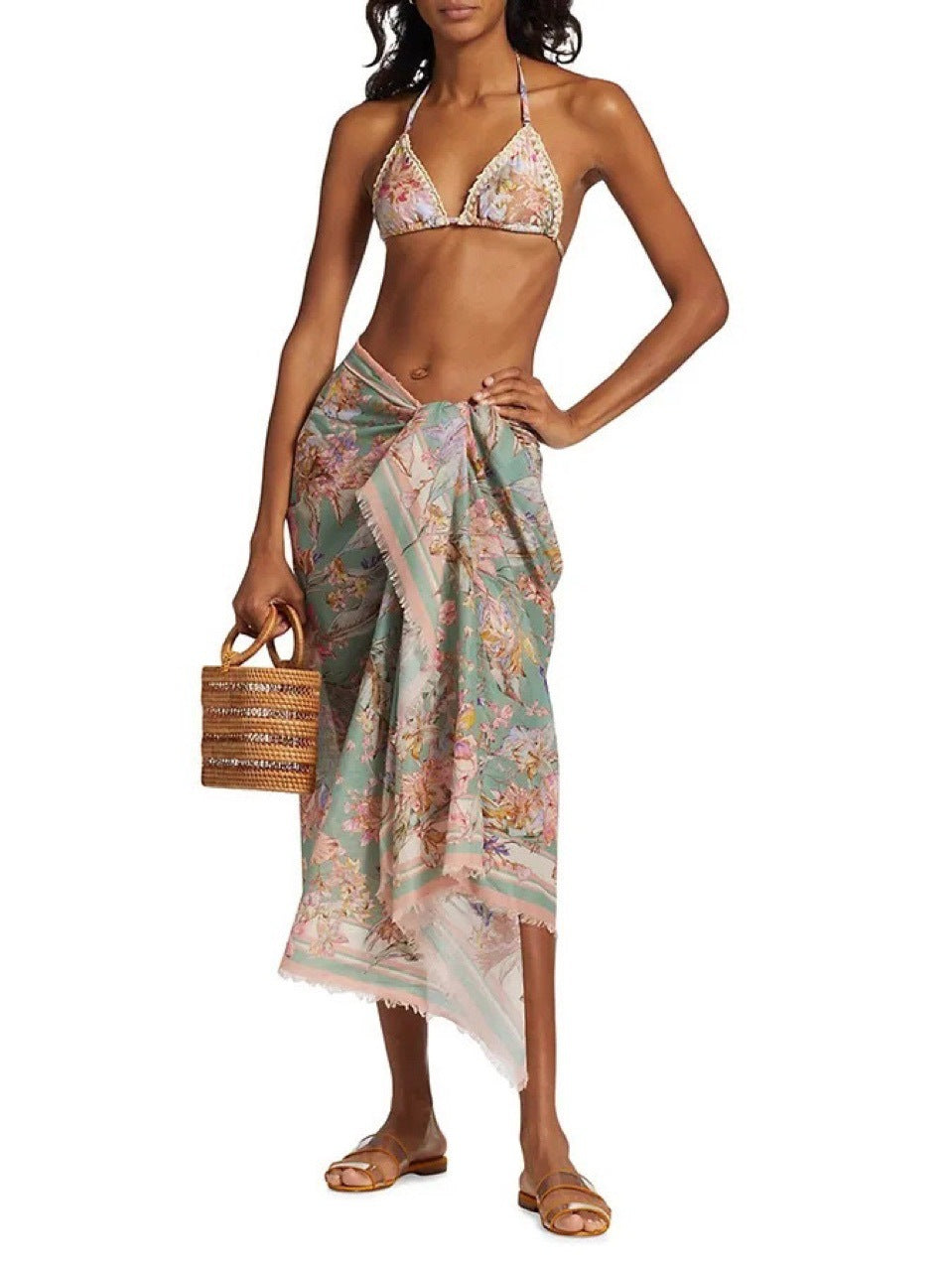 Set Bloom Paréo — Bikini Floral & Paréo Assorti 🌼