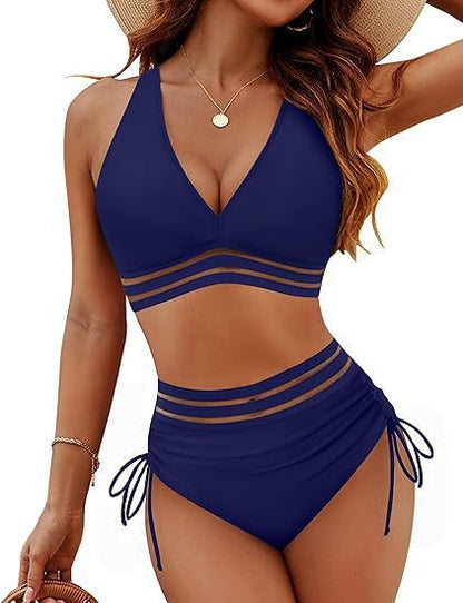 Maillot de bain 2 Pièces — Bikini Ischia — Taille Haute Multicolore ✨