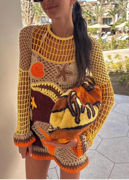Mini Robe Crochet — Cover-Up Ajouré Sexy 🪡