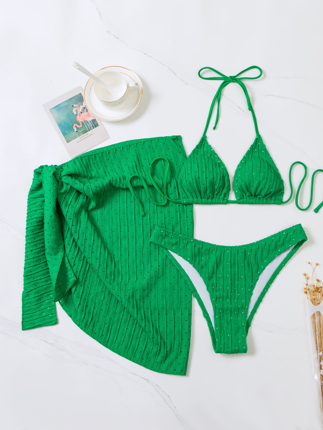 Maillot de bain 3 Pièces — Set Amalfi — Bikini & Jupe Mesh 🌺