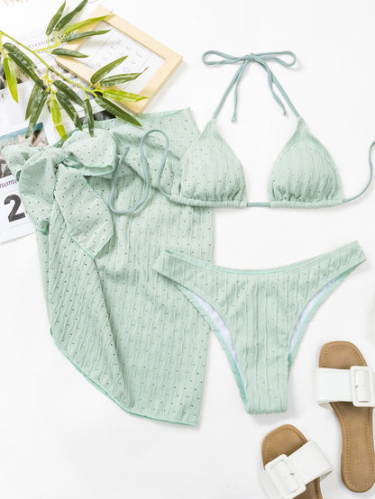 Maillot de bain 3 Pièces — Set Amalfi — Bikini & Jupe Mesh 🌺