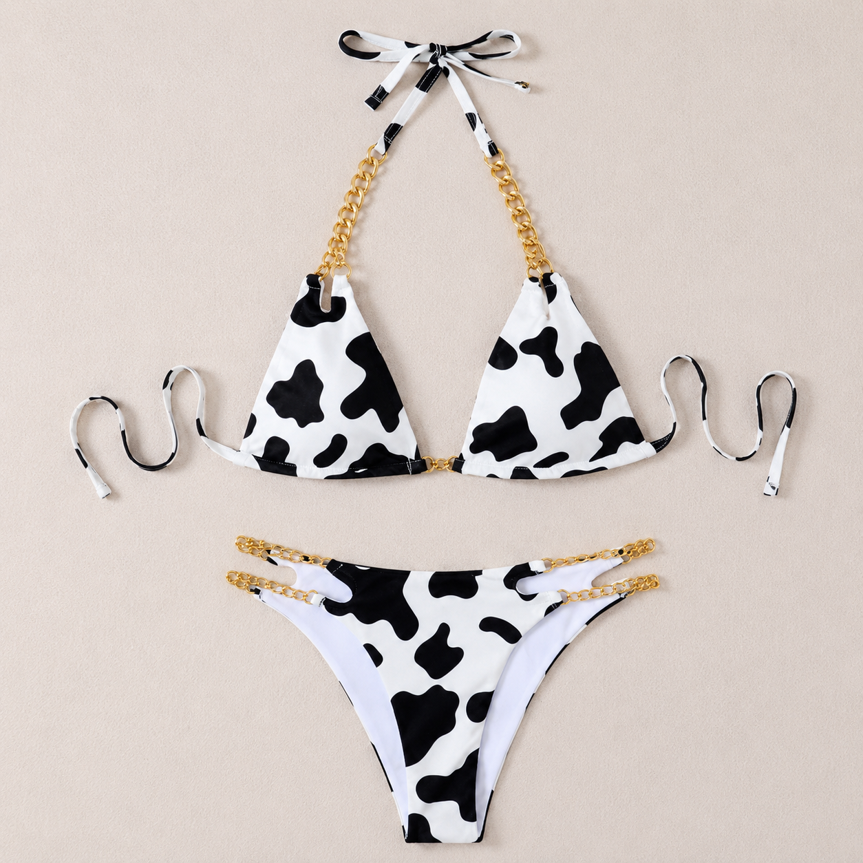 Maillot de bain 2 Pièces Bikini Wild Chain — Imprimé Vache 🐄