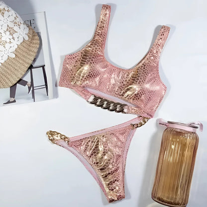 Maillot de bain 2 Pièces — Bikini Serpentine — Imprimé Snake 🐍