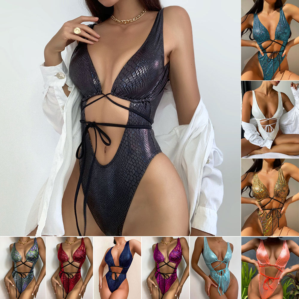 Maillot de bain 1 Pièce Obsidian — Lanières Croisées ✨
