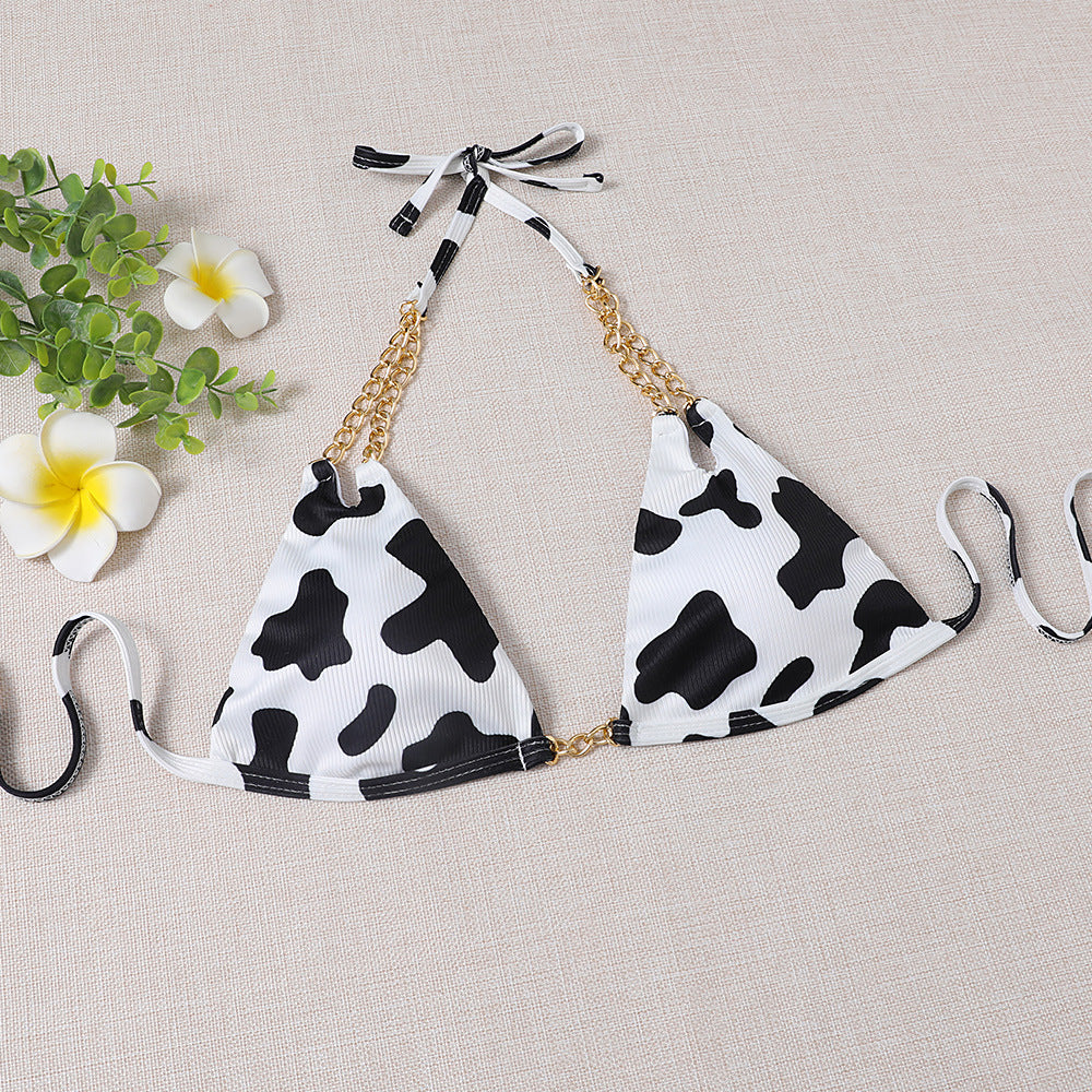Maillot de bain 2 Pièces Bikini Wild Chain — Imprimé Vache 🐄