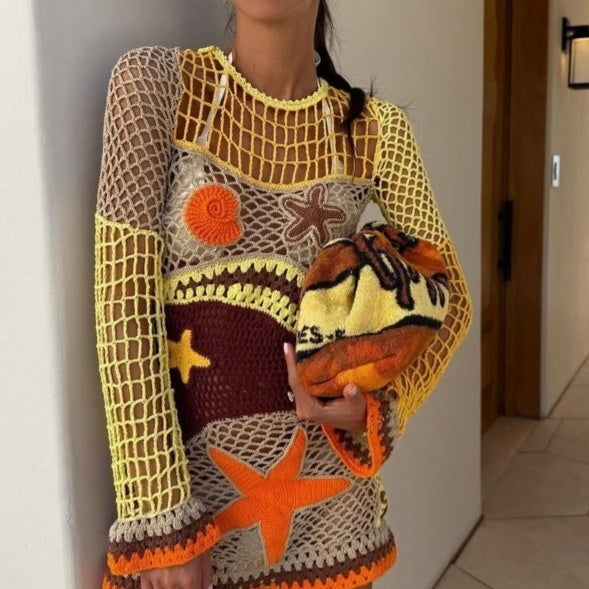 Mini Robe Crochet — Cover-Up Ajouré Sexy 🪡