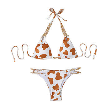 Maillot de bain 2 Pièces Bikini Wild Chain — Imprimé Vache 🐄