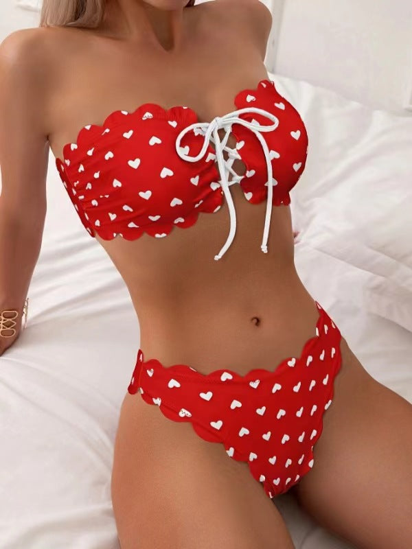 Maillot de bain 2 Pièces — Bikini Amour Print — Motif Cœurs ❤️
