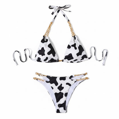 Maillot de bain 2 Pièces Bikini Wild Chain — Imprimé Vache 🐄